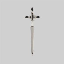 S925 Sterling Silver Cross Sword Drop Earrings 05