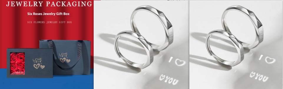 S925 Sterling Silver Hidden Love Ring – Sparkling Romantic Gift with Reflective Design