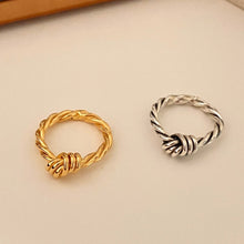 Sterling Silver Three-line Knotted Design Vintage Jewelry Women Ring 03