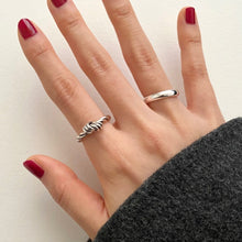 Sterling Silver Three-line Knotted Design Vintage Jewelry Women Ring 06