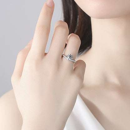 S925 Silver Simulated CZ Diamond Women Ring