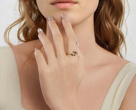 S925 Sterling Silver Separation Electroplated Water Drop Open Ring For Women