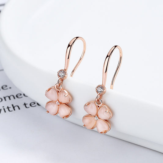 925 Sterling Silver Women's Simple Earrings stone