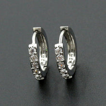 925 Sterling Silver Crystal Stud Hoop Earrings Fashion Women