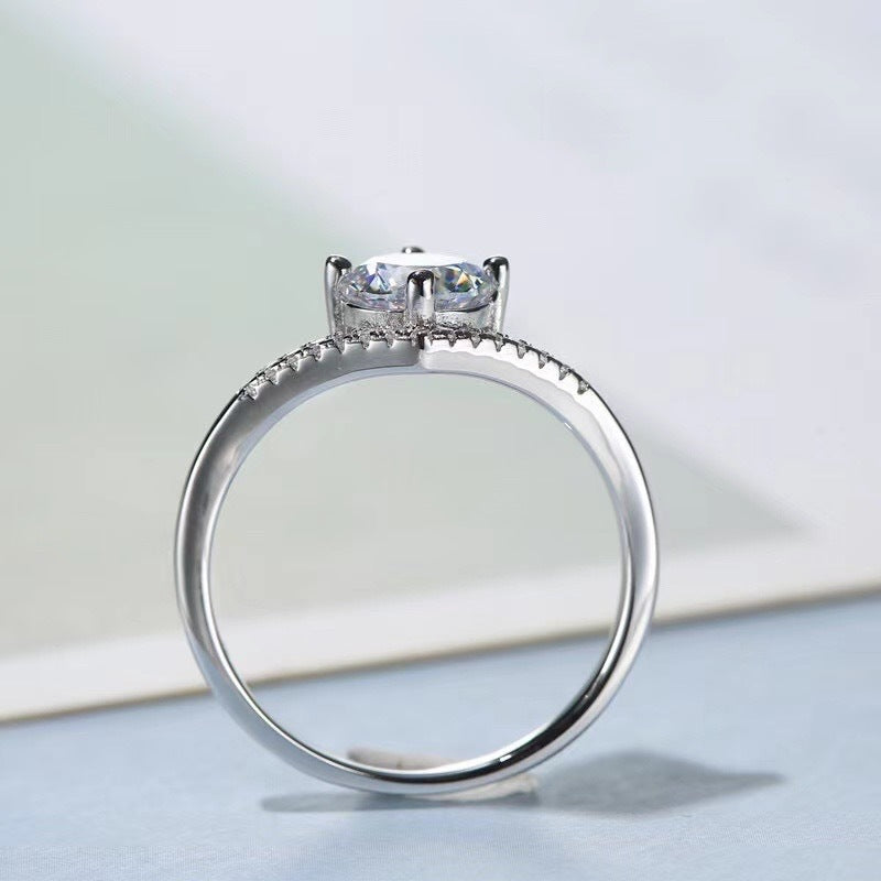 S925 Silver Simulated CZ Diamond Women Ring