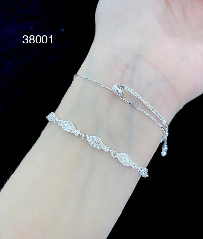 925 Silver Bracelet Women's Fish design with a drawn-style