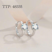 925 sterling silver Earrings Women's Hoops, 6mm Diamond Moisanite