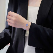 Four-Leaf Clover Bracelet for Women – Purple Gemstone, 925 Sterling Silver